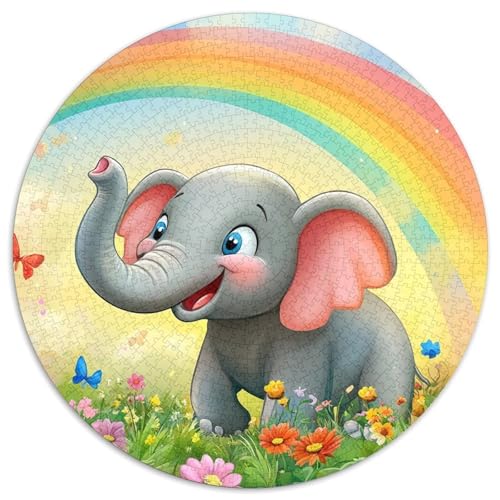 Little Elefanten 1000 Stück Kreisförmiges Puzzle Impossible Spiel Clever Rätsel Für Erwachsene Und Kinder 1000pcs (67.5x67.5cm) von BZZOLASP