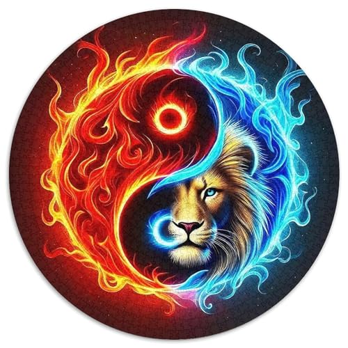 Löwen 1000 Stück Löwen Kreisförmiges Puzzle Clever Rätsel Farbenfrohes Für Erwachsene Und Kinder 1000pcs (67.5x67.5cm) von BZZOLASP