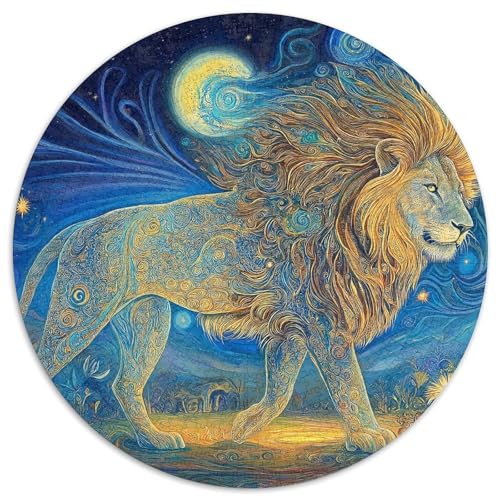 Löwen 1000 Teile Kreisförmiges Puzzle Impossible Spiel Clever Rätsel Für Erwachsene Und Kinder 1000pcs (67.5x67.5cm) von BZZOLASP
