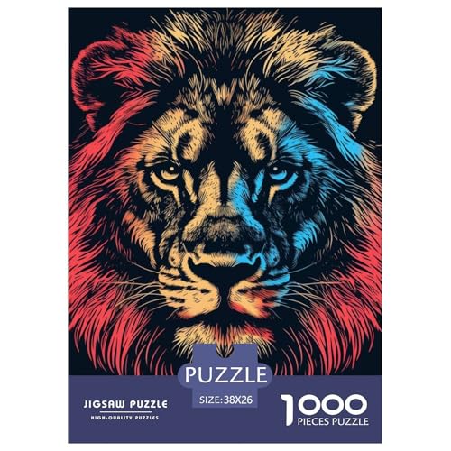 Löwen 1000 Teile Puzzle Für Erwachsene Impossible Spiel Farbenfrohes Für Erwachsene Und Kinder 38x26cm/1000pcs von BZZOLASP