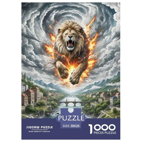 Löwen 1000 Teile Tiere Challenge Puzzle Clever Rätsel Farbenfrohes Für Erwachsene Und Kinder 38x26cm/1000pcs von BZZOLASP