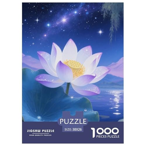 Lotusblume 1000 Teile Blumen Challenge Puzzle Farbenfrohes Farbenfrohes Für Erwachsene Und Kinder 38x26cm/1000pcs von BZZOLASP