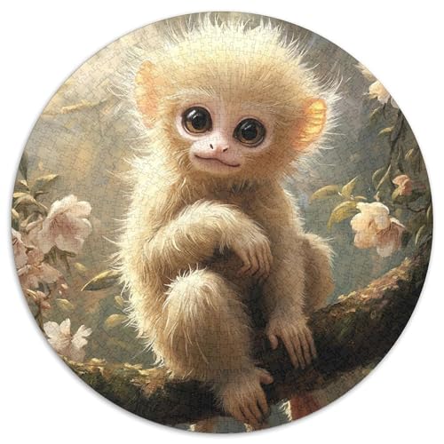 Macaque AFFE 1000 Teile Kreisförmiges Puzzle Impossible Spiel Farbenfrohes Für Erwachsene Und Kinder 1000pcs (67.5x67.5cm) von BZZOLASP