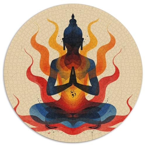 Meditation 1000 Teile Kreisförmiges Puzzle Farbenfrohes Clever Rätsel Für Erwachsene Und Kinder 1000pcs (67.5x67.5cm) von BZZOLASP