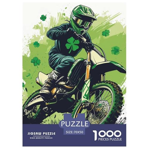 Motorrad 1000 Stücke Herausforderndes Puzzle Impossible Spiel Farbenfrohes Für Erwachsene Und Kinder 70x50cm/1000pcs von BZZOLASP