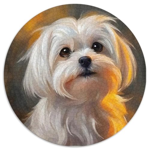 Netter Hund 1000 Stück Netter Hund Kreisförmiges Puzzle Impossible Game Farbenfrohes Für Erwachsene Und Kinder 1000pcs (67.5x67.5cm) von BZZOLASP