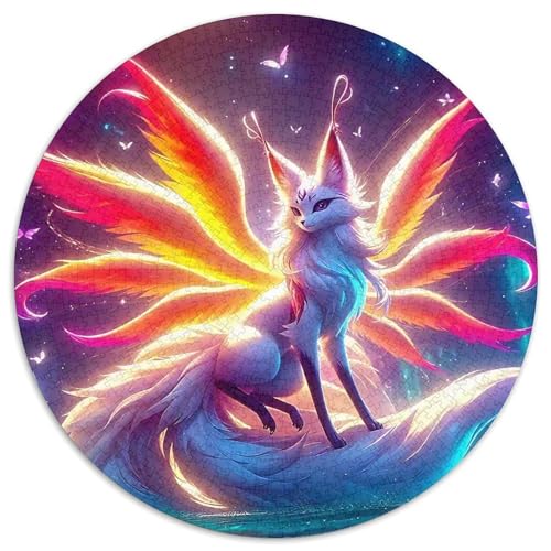 Neun-Schwanz-Fuchs 1000 Teile Neun-Schwanz-Fuchs Kreisförmiges Puzzle Impossible Game Farbenfrohes Für Erwachsene Und Kinder 1000pcs (67.5x67.5cm) von BZZOLASP