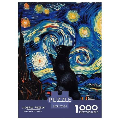 Niedliche Katze 1000 Teile Animation Jigsaw Puzzles Farbenfrohes Clever Rätsel Für Erwachsene Und Kinder 70x50cm/1000pcs von BZZOLASP
