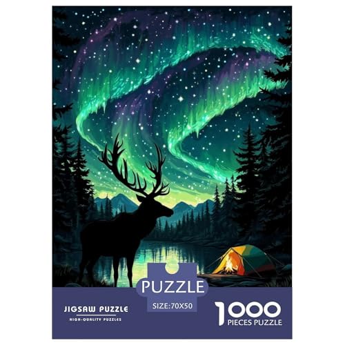 Nordlichter 1000 Teile Jigsaw Puzzles Impossible Spiel Farbenfrohes Für Erwachsene Und Kinder 70x50cm/1000pcs von BZZOLASP