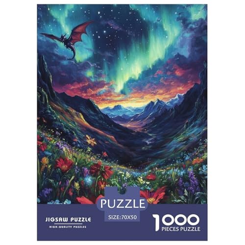 Nordlichter 1000 Teile Landschaft Aurora Puzzles-Geschenk Clever Rätsel Für Erwachsene Und Kinder 70x50cm/1000pcs von BZZOLASP