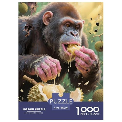 Orangutan 1000 Teile Tier Puzzles-Geschenk Clever Rätsel Für Erwachsene Und Kinder 38x26cm/1000pcs von BZZOLASP