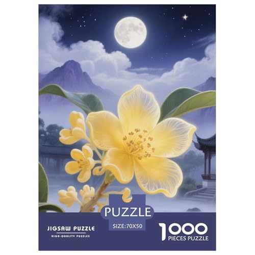 Osmanthus Blume 1000 Teile Blumen Puzzles-Geschenk Clever Rätsel Farbenfrohes Für Erwachsene Und Kinder 70x50cm/1000pcs von BZZOLASP