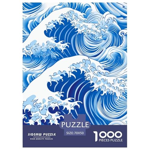Ozeanwellen 1000 Teile Herausforderndes Puzzle Impossible Spiel Farbenfrohes Für Erwachsene Und Kinder 70x50cm/1000pcs von BZZOLASP