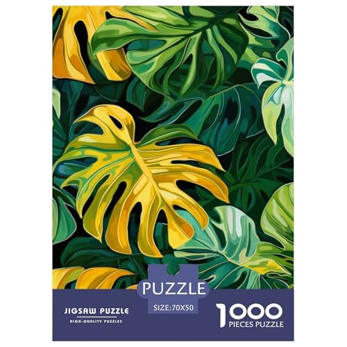 Palmfrond 1000 Teile Papiernes Puzzle Impossible Spiel Farbenfrohes Für Erwachsene Und Kinder 70x50cm/1000pcs von BZZOLASP