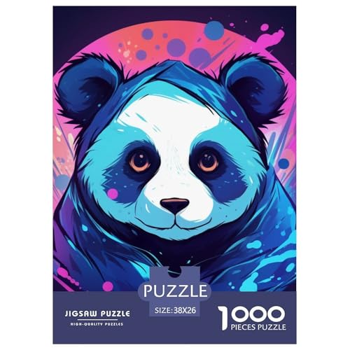 Panda 1000 Teile Challenge Puzzle Impossible Spiel Farbenfrohes Für Erwachsene Und Kinder 38x26cm/1000pcs von BZZOLASP