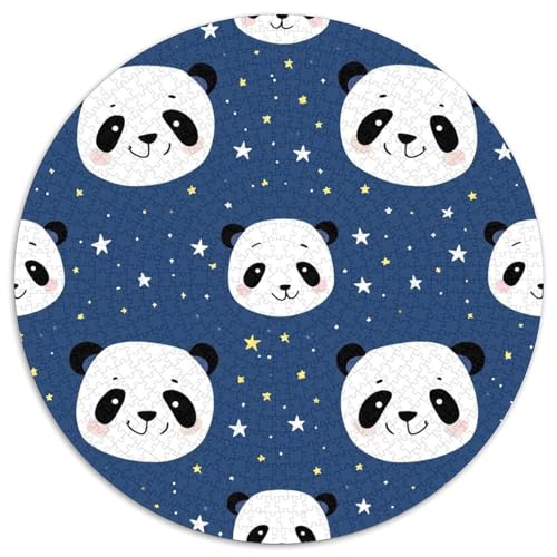 Panda 1000 Teile Kreisförmiges Puzzle Impossible Spiel Farbenfrohes Für Erwachsene Und Kinder 1000pcs (67.5x67.5cm) von BZZOLASP