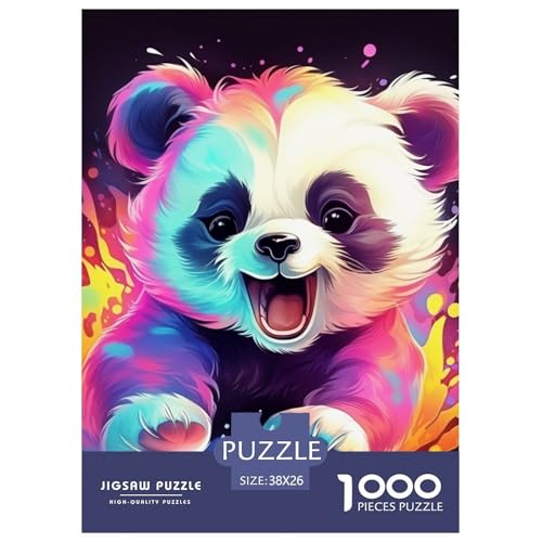 Panda 1000 Teile Puzzles-Geschenk Impossible Spiel Farbenfrohes Für Erwachsene Und Kinder 38x26cm/1000pcs von BZZOLASP