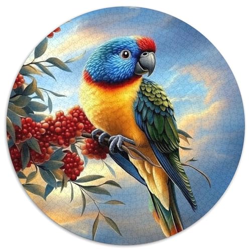 Papagei 1000 Stück Kreisförmiges Puzzle Impossible Spiel Farbenfrohes Für Erwachsene Und Kinder 1000pcs (67.5x67.5cm) von BZZOLASP