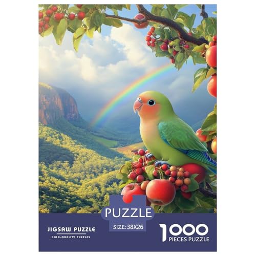 Papagei 1000 Teile Animation Herausforderndes Puzzle Impossible Spiel Farbenfrohes Für Erwachsene Und Kinder 38x26cm/1000pcs von BZZOLASP