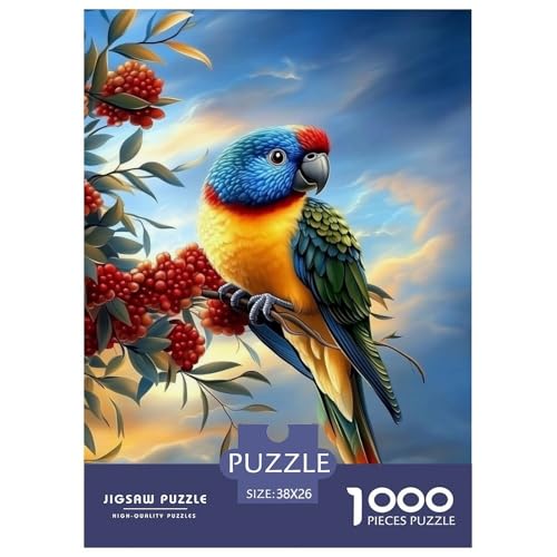Papagei 1000 Teile Challenge Puzzle Farbenfrohes Farbenfrohes Für Erwachsene Und Kinder 38x26cm/1000pcs von BZZOLASP