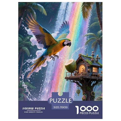 Papagei 1000 Teile Challenge Puzzle Impossible Game Clever Rätsel Für Erwachsene Und Kinder 70x50cm/1000pcs von BZZOLASP