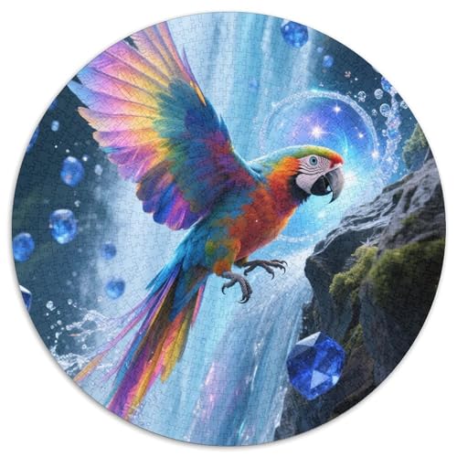 Papagei 1000 Teile Kreisförmiges Puzzle Farbenfrohes Clever Rätsel Für Erwachsene Und Kinder 1000pcs (67.5x67.5cm) von BZZOLASP