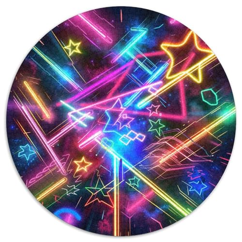Pentagramm 1000 Stück Kreisförmiges Puzzle Impossible Spiel Farbenfrohes Für Erwachsene Und Kinder 1000pcs (67.5x67.5cm) von BZZOLASP