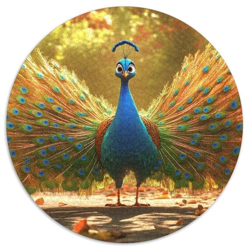 Pfauen 1000 Stück Kreisförmiges Puzzle Farbenfrohes Für Erwachsene Und Kinder 1000pcs (67.5x67.5cm) von BZZOLASP
