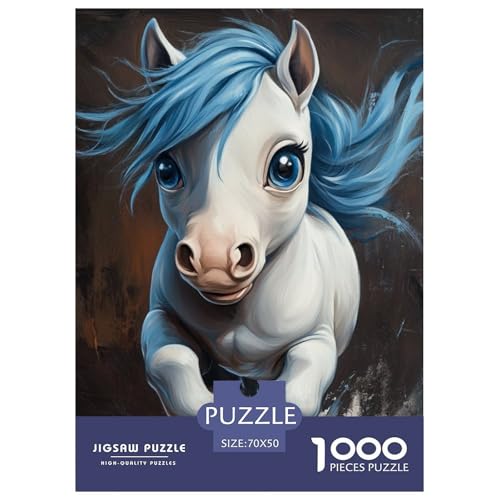 Pferd 1000 Stücke Animation Challenge Puzzle Impossible Spiel Clever Rätsel Für Erwachsene Und Kinder 70x50cm/1000pcs von BZZOLASP