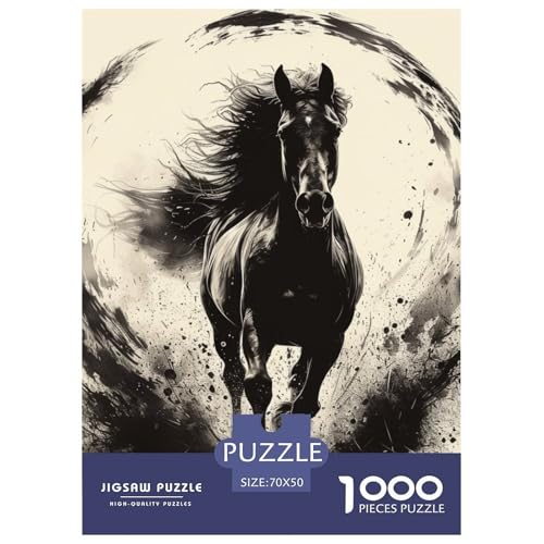 Pferd 1000 Teile Puzzle Für Erwachsene Impossible Spiel Farbenfrohes Für Erwachsene Und Kinder 70x50cm/1000pcs von BZZOLASP