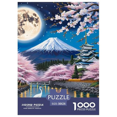 Pfirsichblüte 1000 Stücke Landschaft Challenge Puzzle Clever Rätsel Für Erwachsene Und Kinder 38x26cm/1000pcs von BZZOLASP