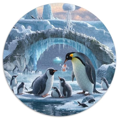 Pinguin 1000 Stück Kreisförmiges Puzzle Impossible Spiel Farbenfrohes Für Erwachsene Und Kinder 1000pcs (67.5x67.5cm) von BZZOLASP