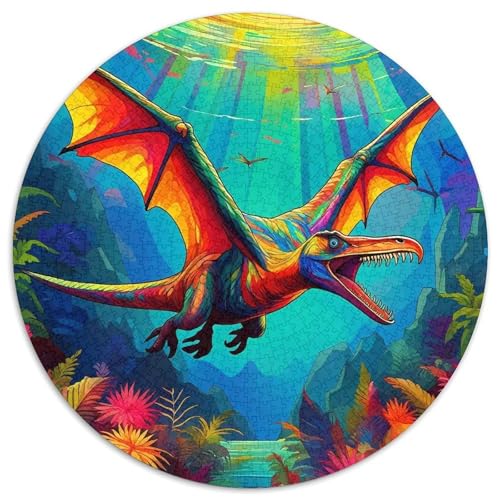 Pterosaurus 1000 Stück Pterosaurus Kreisförmiges Puzzle Clever Rätsel Für Erwachsene Und Kinder 1000pcs (67.5x67.5cm) von BZZOLASP