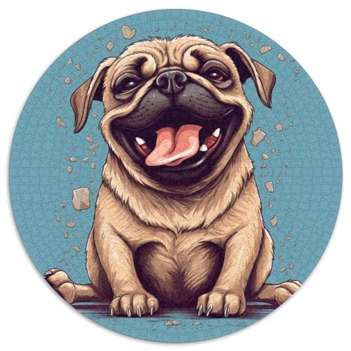 Pug 1000 Stück Puzzles-Geschenk Impossible Spiel Farbenfrohes Für Erwachsene Und Kinder 1000pcs (67.5x67.5cm) von BZZOLASP