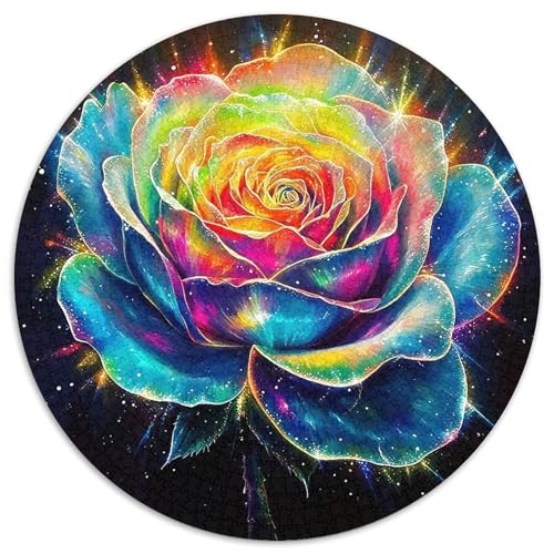 Rose 1000 Stück Rose Kreisförmiges Puzzle Farbenfrohes Clever Rätsel Für Erwachsene Und Kinder 1000pcs (67.5x67.5cm) von BZZOLASP