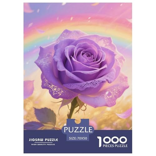 Rose 1000 Stücke Blumen Herausforderndes Puzzle Clever Rätsel Farbenfrohes Für Erwachsene Und Kinder 70x50cm/1000pcs von BZZOLASP