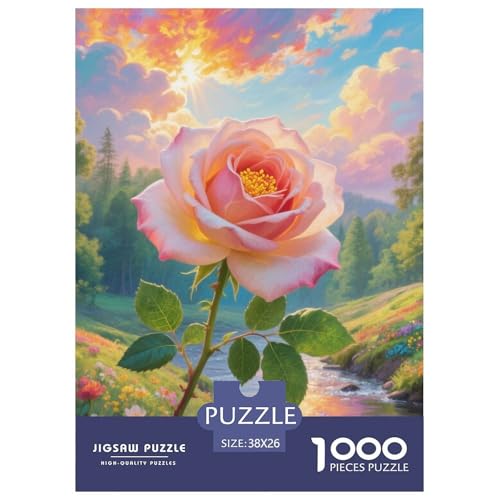 Rose 1000 Teile Blumen Jigsaw Puzzles Impossible Spiel Clever Rätsel Für Erwachsene Und Kinder 38x26cm/1000pcs von BZZOLASP