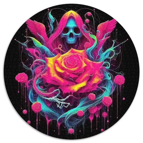 Rose 1000 Teile Rose Kreisförmiges Puzzle Impossible Game Clever Rätsel Für Erwachsene Und Kinder 1000pcs (67.5x67.5cm) von BZZOLASP