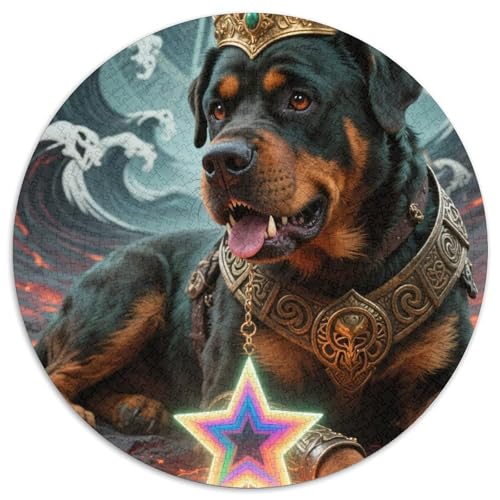 Rottweiler 1000 Teile Kreisförmiges Puzzle Impossible Spiel Farbenfrohes Für Erwachsene Und Kinder 1000pcs (67.5x67.5cm) von BZZOLASP
