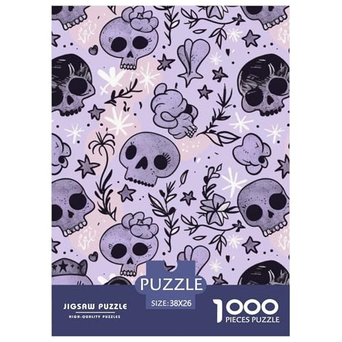 Schädel 1000 Stücke Challenge Puzzle Impossible Spiel Farbenfrohes Für Erwachsene Und Kinder 38x26cm/1000pcs von BZZOLASP