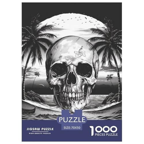 Schädel 1000 Stücke Challenge Puzzle Impossible Spiel Farbenfrohes Für Erwachsene Und Kinder 70x50cm/1000pcs von BZZOLASP