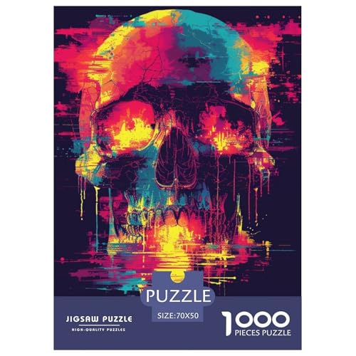 Schädel 1000 Stücke Herausforderndes Puzzle Farbenfrohes Clever Rätsel Für Erwachsene Und Kinder 70x50cm/1000pcs Schädel 1000 Stücke Herausforderndes Puzzle Farbenfrohes Clever Rätsel Für Erwachsene Und Kinder 70x50cm/1000pcs von BZZOLASP