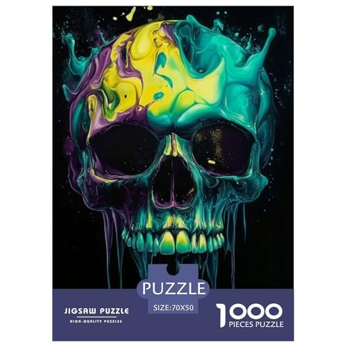Schädel 1000 Teile Papiernes Puzzle Impossible Spiel Farbenfrohes Für Erwachsene Und Kinder 70x50cm/1000pcs Schädel 1000 Teile Papiernes Puzzle Impossible Spiel Farbenfrohes Für Erwachsene Und Kinder 70x50cm/1000pcs von BZZOLASP