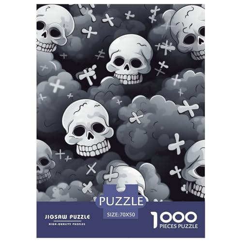 Schädel 1000 Teile Puzzle Für Erwachsene Impossible Spiel Farbenfrohes Für Erwachsene Und Kinder 70x50cm/1000pcs von BZZOLASP