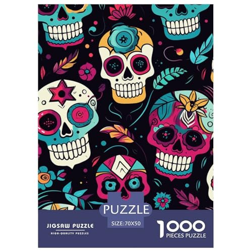 Schädel 1000 Teile Puzzle Für Erwachsene Impossible Spiel Farbenfrohes Für Erwachsene Und Kinder 70x50cm/1000pcs Schädel 1000 Teile Puzzle Für Erwachsene Impossible Spiel Farbenfrohes Für Erwachsene Und Kinder 70x50cm/1000pcs von BZZOLASP