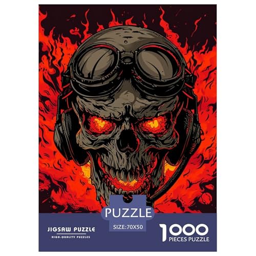 Schädel 1000 Teile Puzzle Für Erwachsene Impossible Spiel Farbenfrohes Für Erwachsene Und Kinder 70x50cm/1000pcs von BZZOLASP