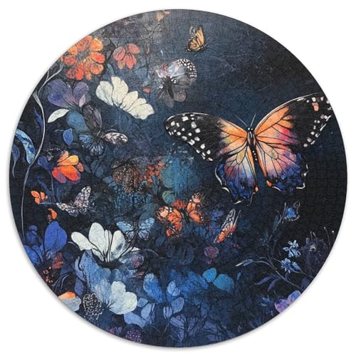 Schmetterling 1000 Stück Animation Kreisförmiges Puzzle Impossible Spiel Farbenfrohes Für Erwachsene Und Kinder 1000pcs (67.5x67.5cm) von BZZOLASP