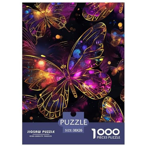 Schmetterling 1000 Stücke Challenge Puzzle Impossible Spiel Farbenfrohes Für Erwachsene Und Kinder 38x26cm/1000pcs von BZZOLASP