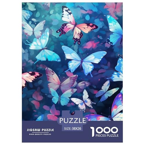 Schmetterling 1000 Stücke Challenge Puzzle Impossible Spiel Farbenfrohes Für Erwachsene Und Kinder 38x26cm/1000pcs von BZZOLASP