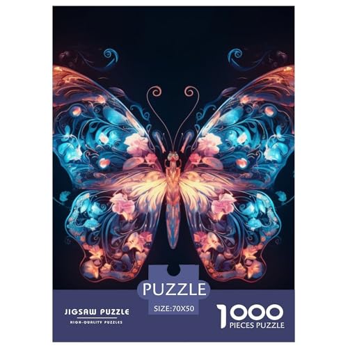 Schmetterling 1000 Teile Challenge Puzzle Impossible Spiel Farbenfrohes Für Erwachsene Und Kinder 70x50cm/1000pcs von BZZOLASP